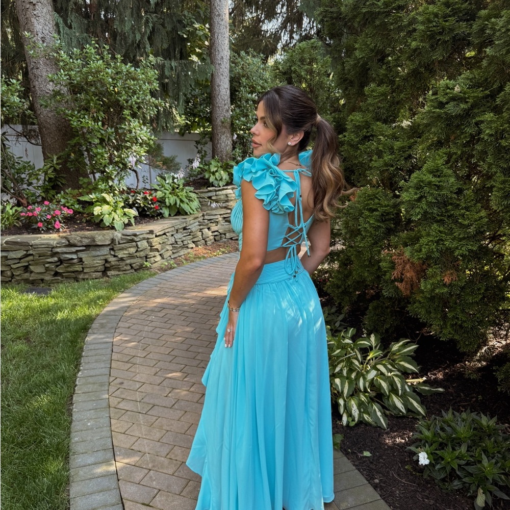 PatBO Turquoise Ruffle Dress - Picture 3 of 5
